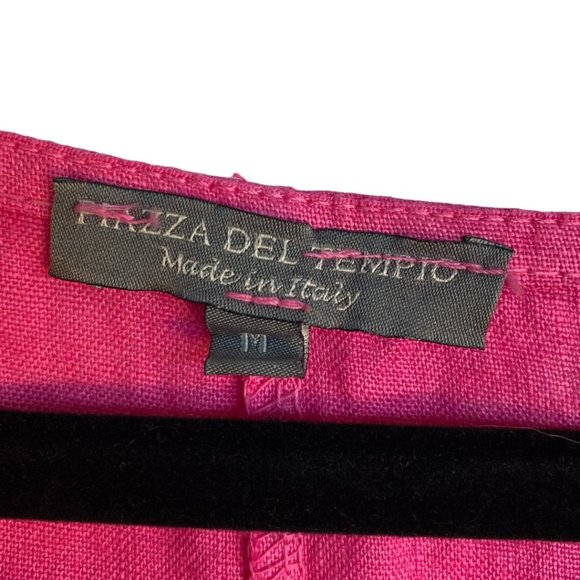 PIAZZA DEL TEMPIO FUCHSIA 100% LINEN SUMMER TOP (SZ M / OVERSIZED) - Picture 2 of 8